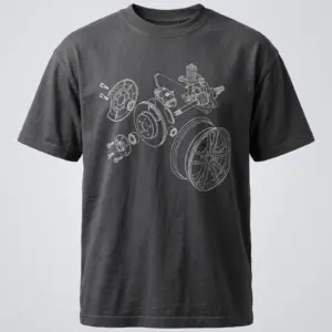 SMR Brand Assembly Tee charcoal front view