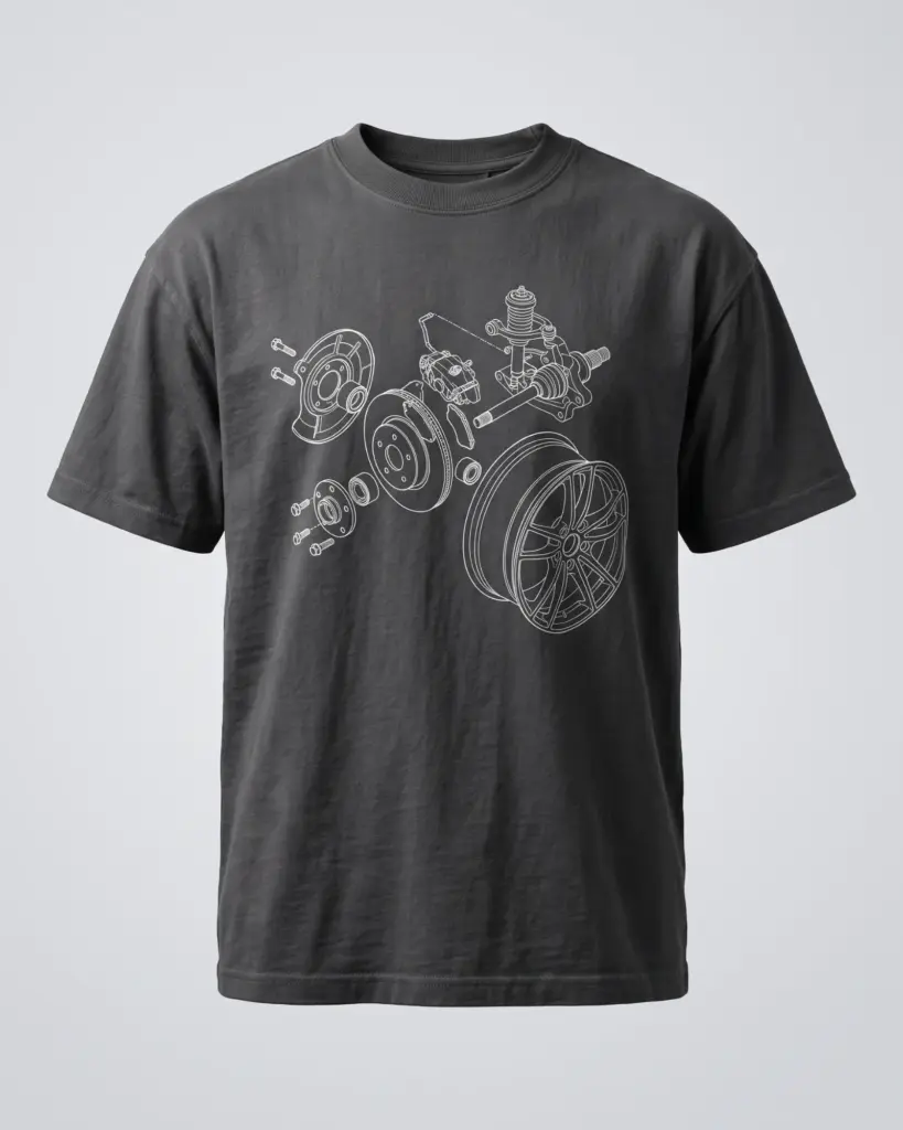 SMR Brand Assembly Tee charcoal front view