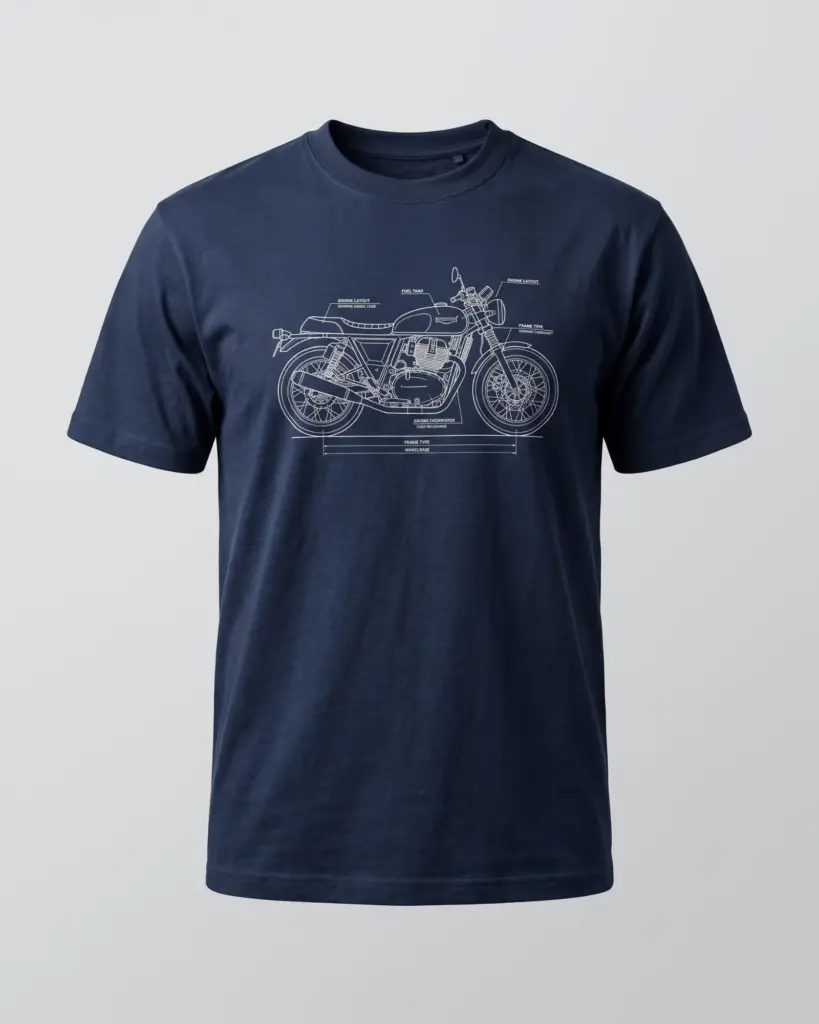 SMR Brand Blueprint Minimal Tee navy front view