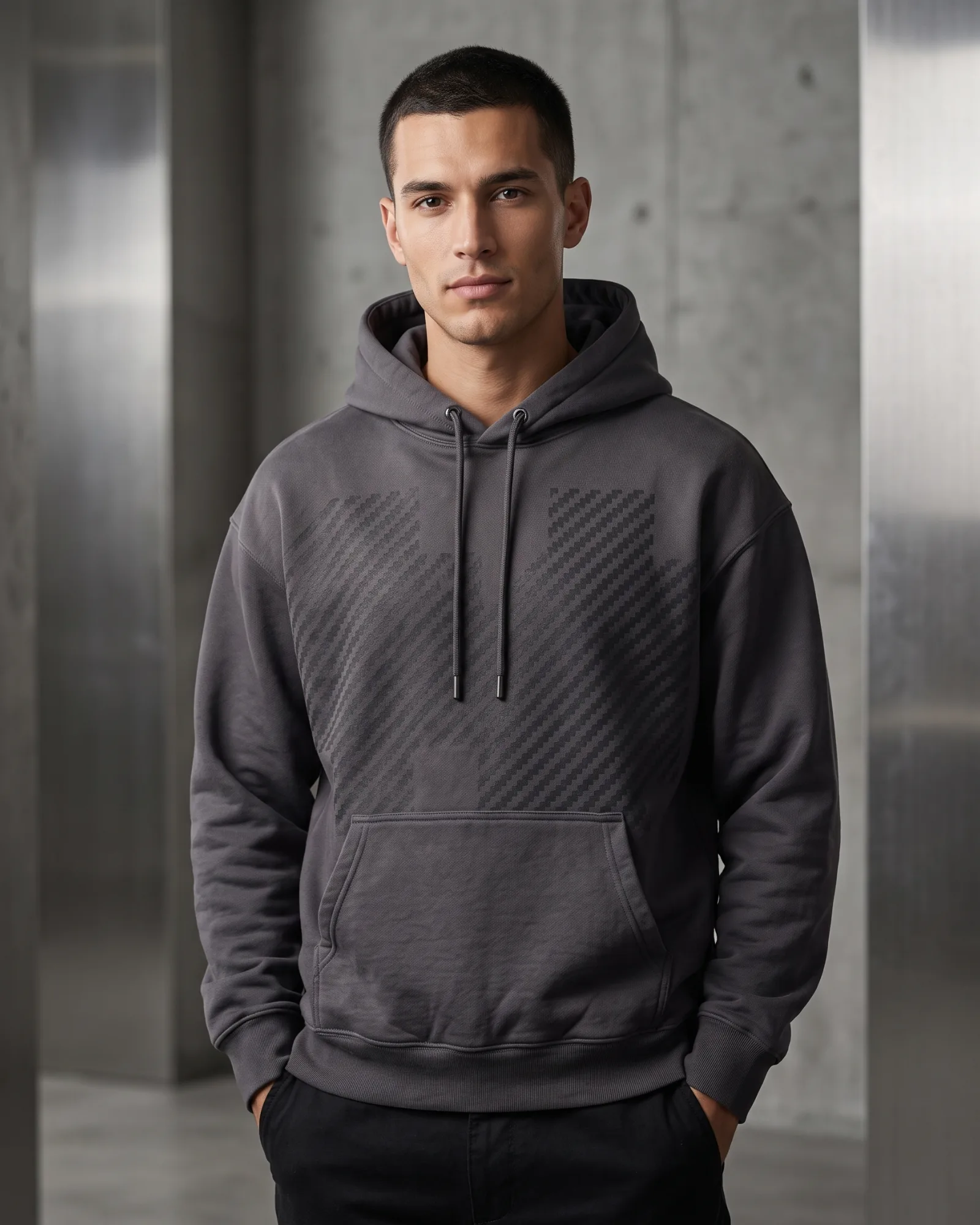 SMR Brand Carbon Hood charcoal worn by a model