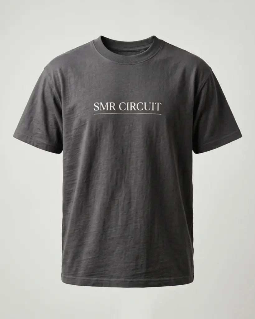 SMR Brand Circuit Type Tee charcoal front view