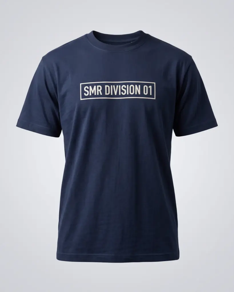 SMR Brand Division Tee navy front view