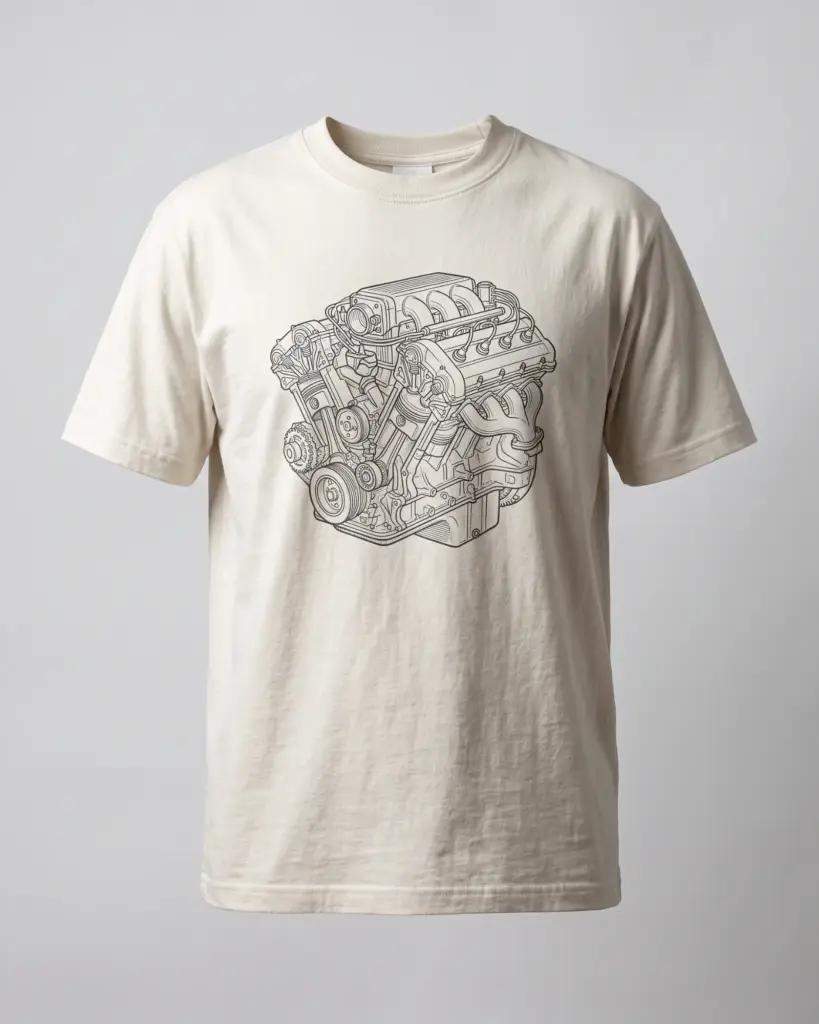 SMR Brand Engine Study Tee bone front view