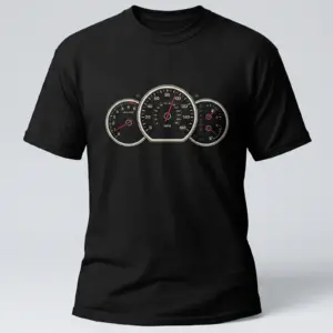SMR Brand Gauge Cluster Tee black front view