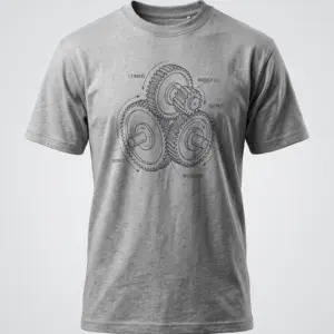 SMR Brand Gearset Tee grey front view