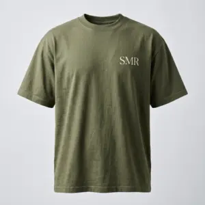 SMR Brand Numeral Tee olive front view