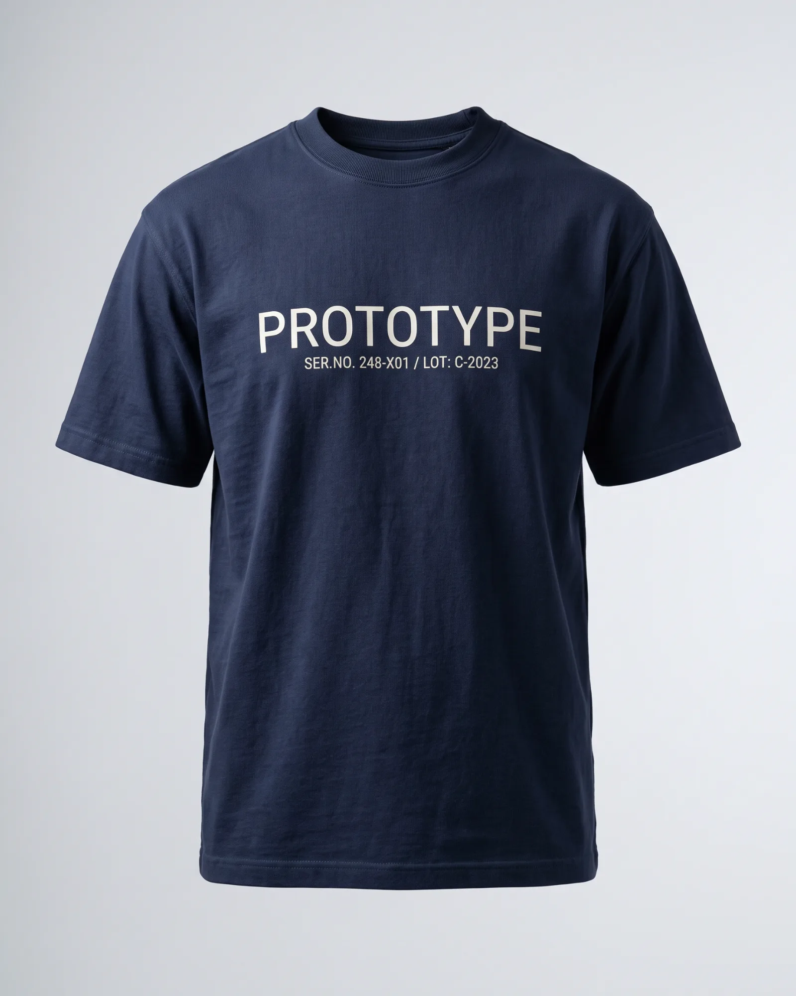 SMR Brand Prototype Tee navy front view