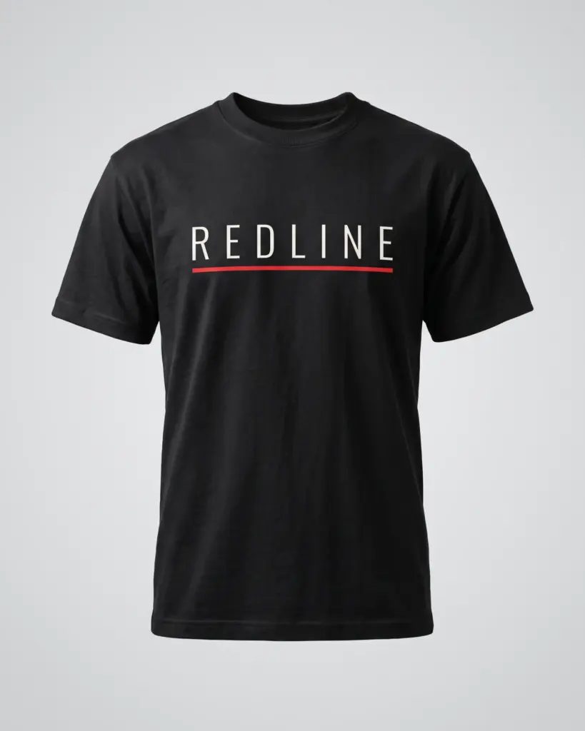 SMR Brand Redline Minimal Tee black front view