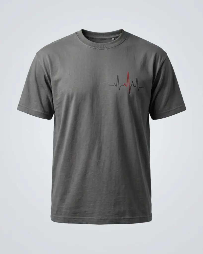 SMR Brand Telemetry Minimal Tee graphite front view